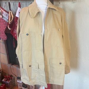 LOFT Beige Zip-Up Modern Barn Jacket, size M